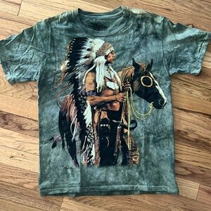 The Mountain Native American Tie Dye Graphic Print Tee Size Small